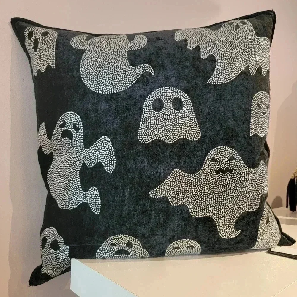 MAGASCHONI Rhinestone Ghost Pillow